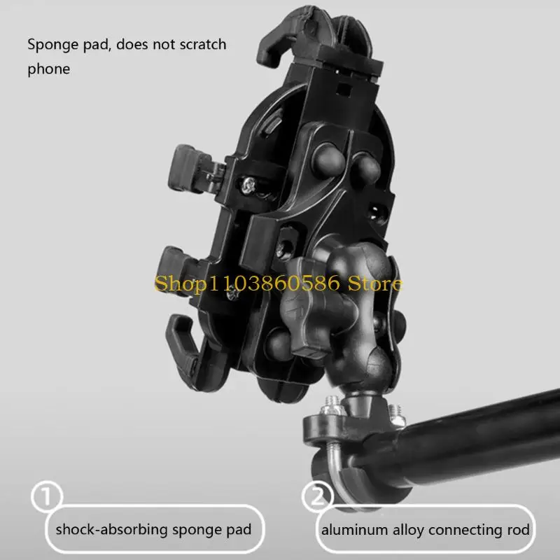 

242A Anti Shock Motorcycle Phone Bracket Quick Release Mechanism Universal Device Compatibility 360 Adjustable Viewing For