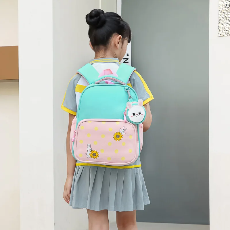 Children\'s Schoolbag Primary School Kindergarten Cartoon Rabbit Waterproof Backpack for Boys and Girls Load Reduction Backpacks