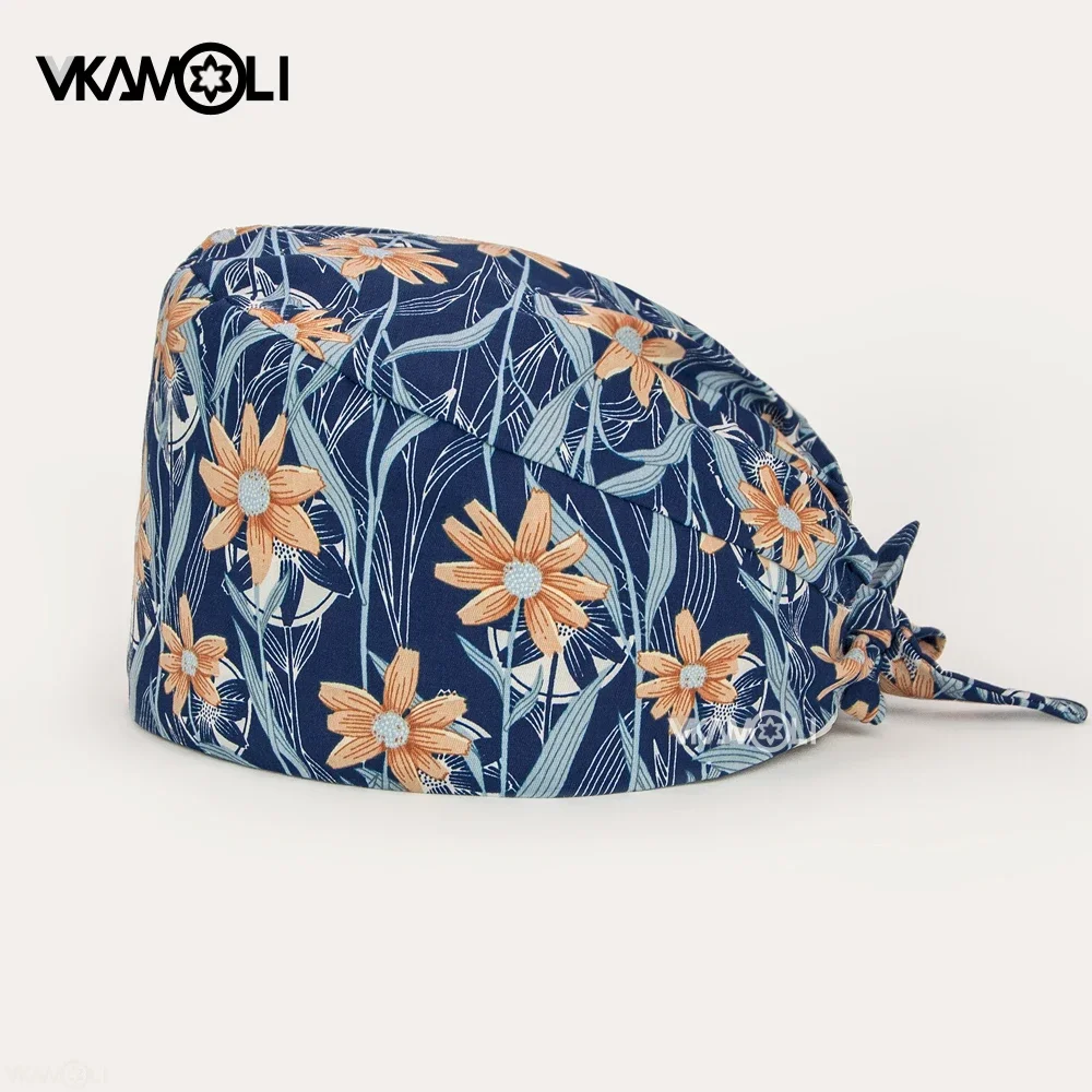 Stampa scrub cappello cotone negozio di animali berretto laboratorio bellezza lavoro cappello infermieristica scrub cappellini donna e uomo infermiere cappelli per donna