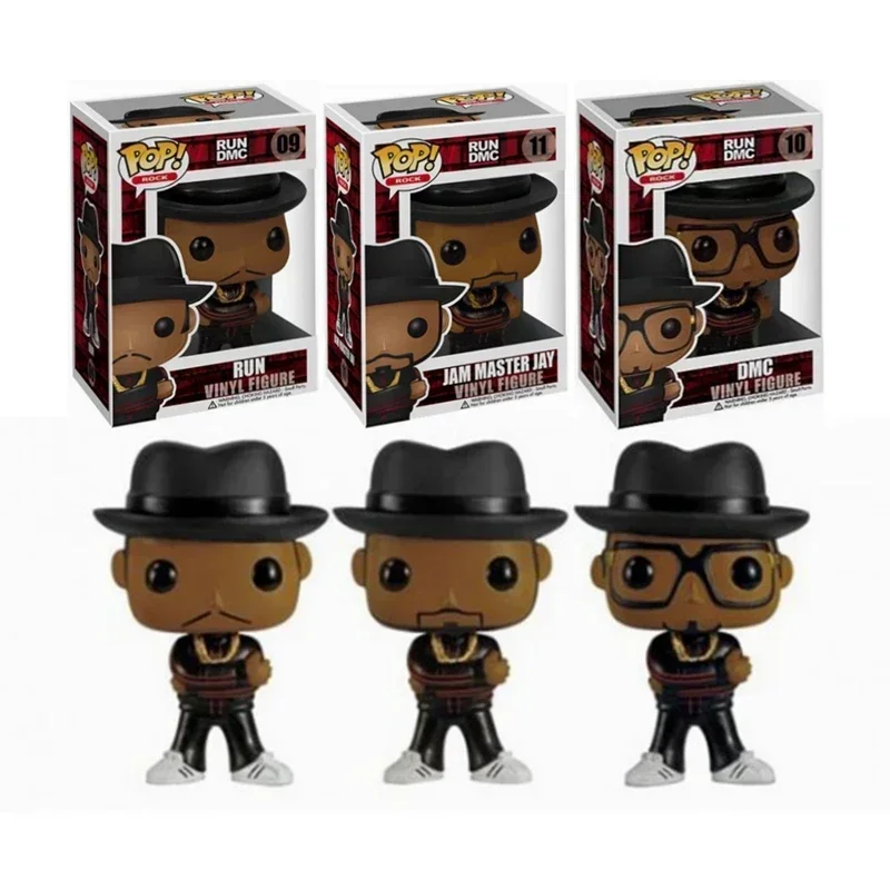 FUNKO POP
 Newest Rock RUN #09 DMC #10 JAM MASTER JAY #11 Star Peripheral Figure Model Toys for Children Gift
