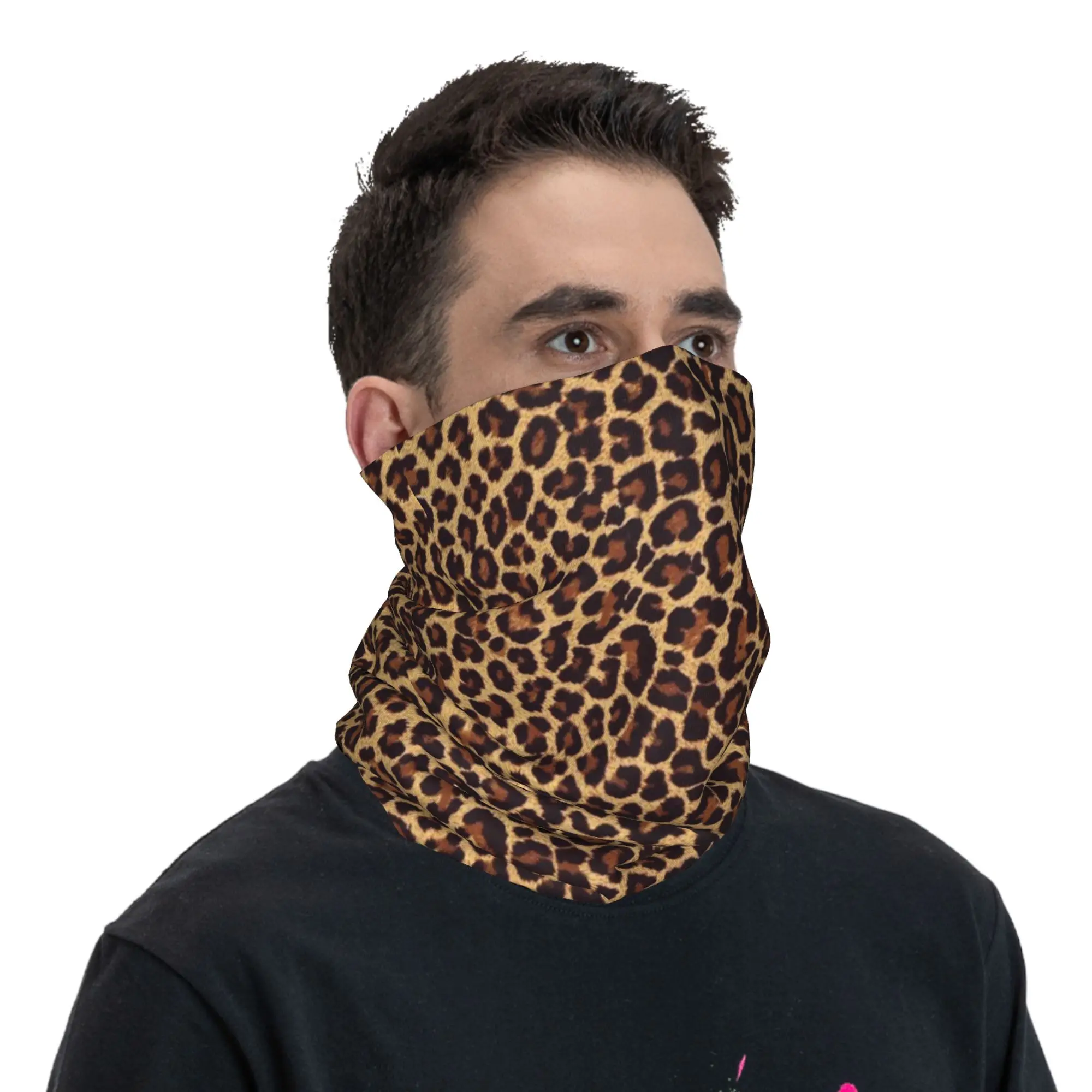 Cheetah Print Bandana Neck Cover Printed Wrap Mask Scarf Multi-use Headwear Outdoor Sports For Men Women Adult Winter