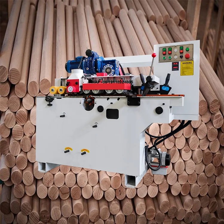 Automatic Round Wood Rod Sticks Sanding Machine Polishing Machine Wood Broom Stick Screw Making Machine