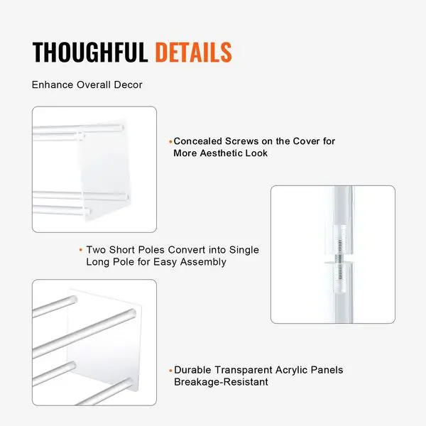 VEVOR 10 قطع حامل زهور زفاف عالي 23.6 بوصة، مع صفائح أكريليك، عمود مزهرية أكريليك، حوامل مركزية هندسية، زهور D