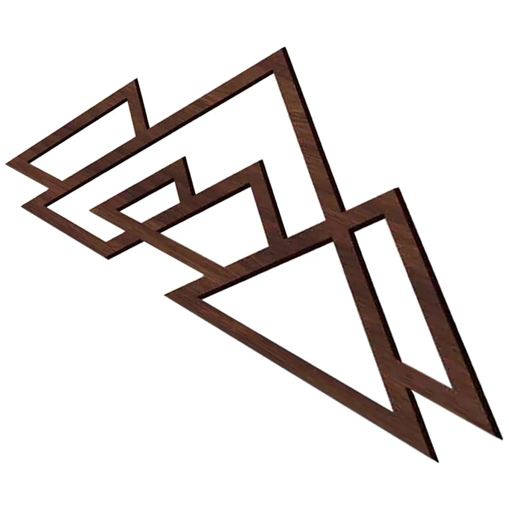 

Wooden Wall Stickers Vintage Home Decor Mountains Shape Display Cabin Themed Decorations for Living Room Hanging Office