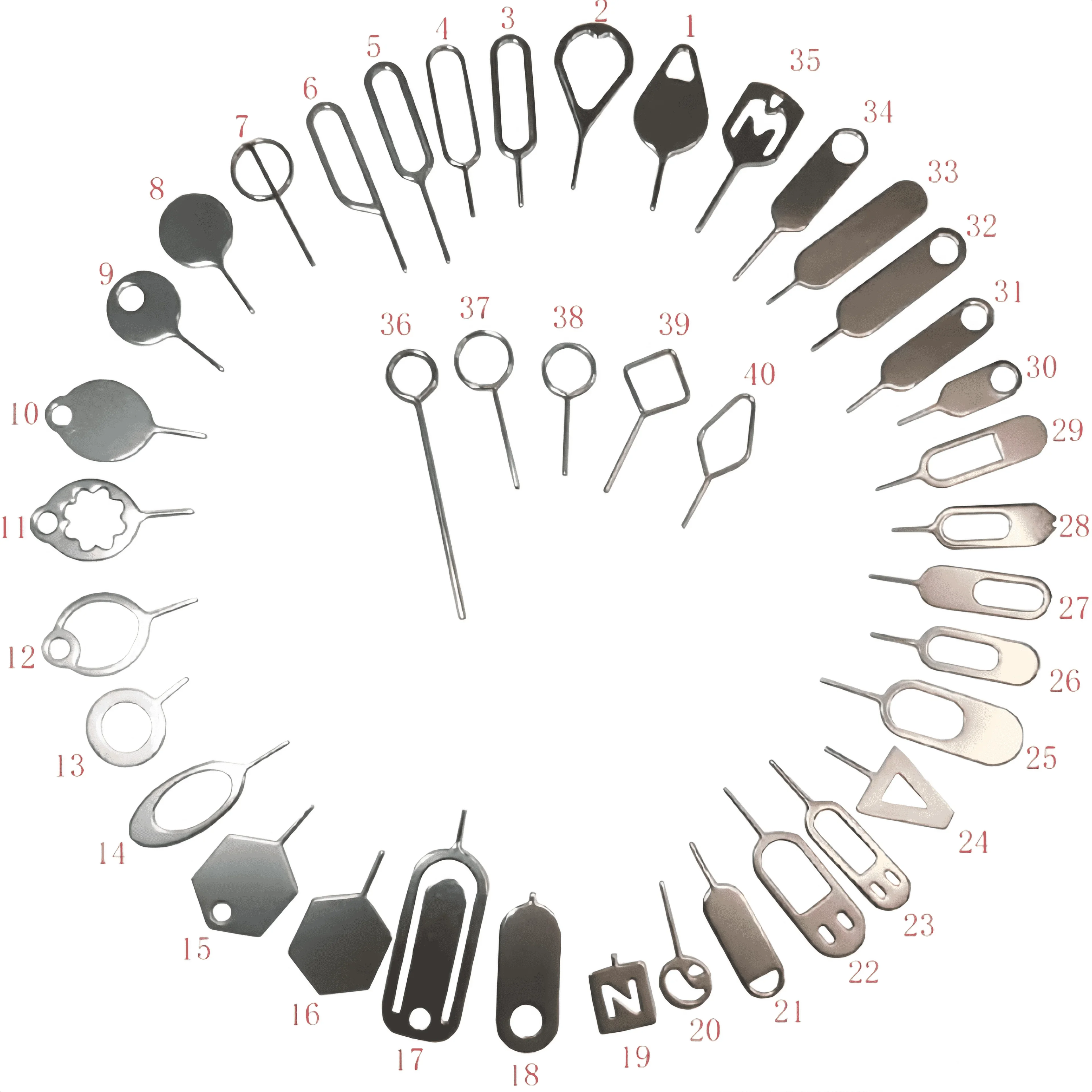 تصميم شعار مخصص مجاني من الفولاذ المقاوم للصدأ علبة بطاقة Sim المعدنية قاذف إخراج دبوس مفتاح فتاحة إبرة للهاتف المحمول #1