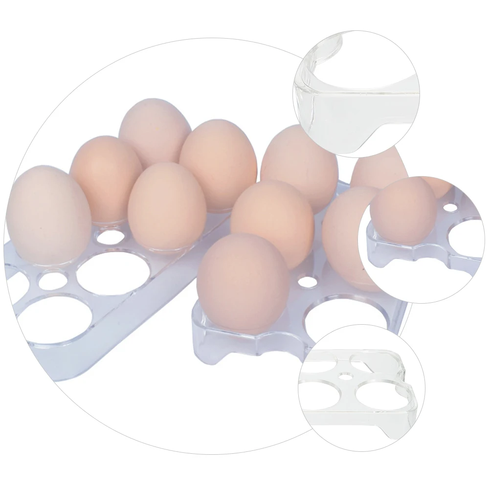 

2pcs Egg Rack Refrigerator Storage Container Organizer Tray Holder Case Large Capacity Premium Plastic Anti Collision Fragile