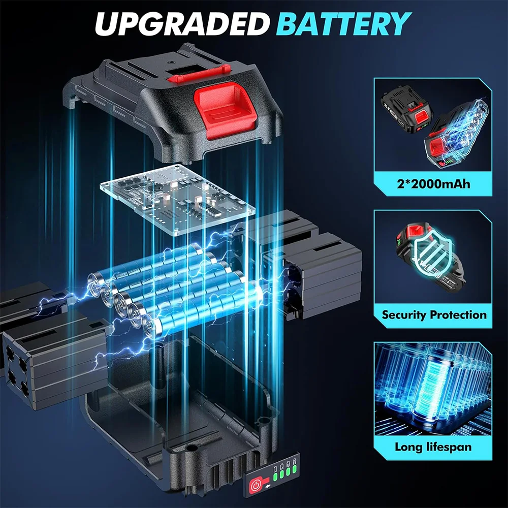 Seesii Mini motosega a catena a batteria da 6 pollici Sega a catena elettrica per tagliare l'albero Taglio del legno per batteria Makita 18V I migliori regali