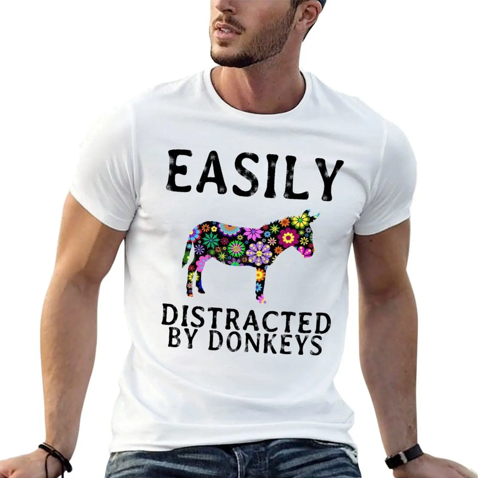 

Easily distracted by Donkeys shirt T-Shirt mens graphic t shirts essential t shirt T-Shirt