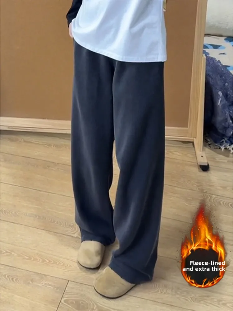 

Мужские утепленные спортивные брюки Waed Bla Fce с высокой талией, повседневные зимние штаны с эффектом удлинения ног