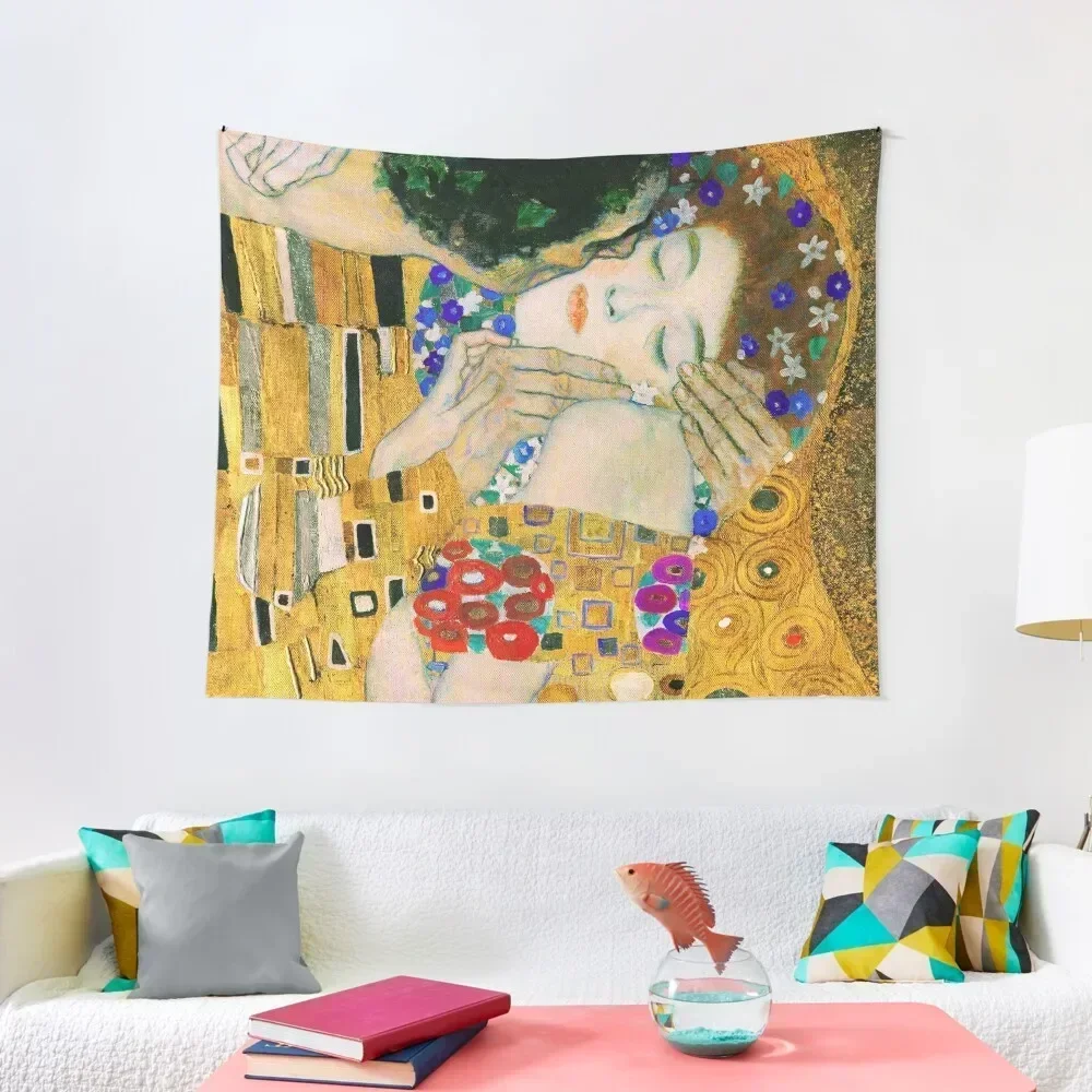 

The Kiss by Gustav Klimt Tapestry Wall Hanging Wall Deco Decorations For Room House Decorations Tapestry