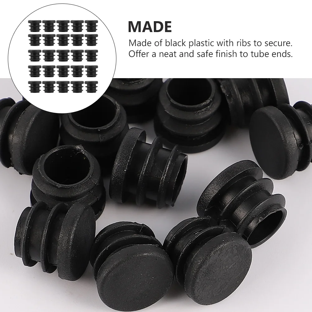 

100pcs 20Mm Plastic Plug End Caps For Furniture Legs Round Tube Bungs Dustproof Wear Resistant Durable Floor Protector Noise