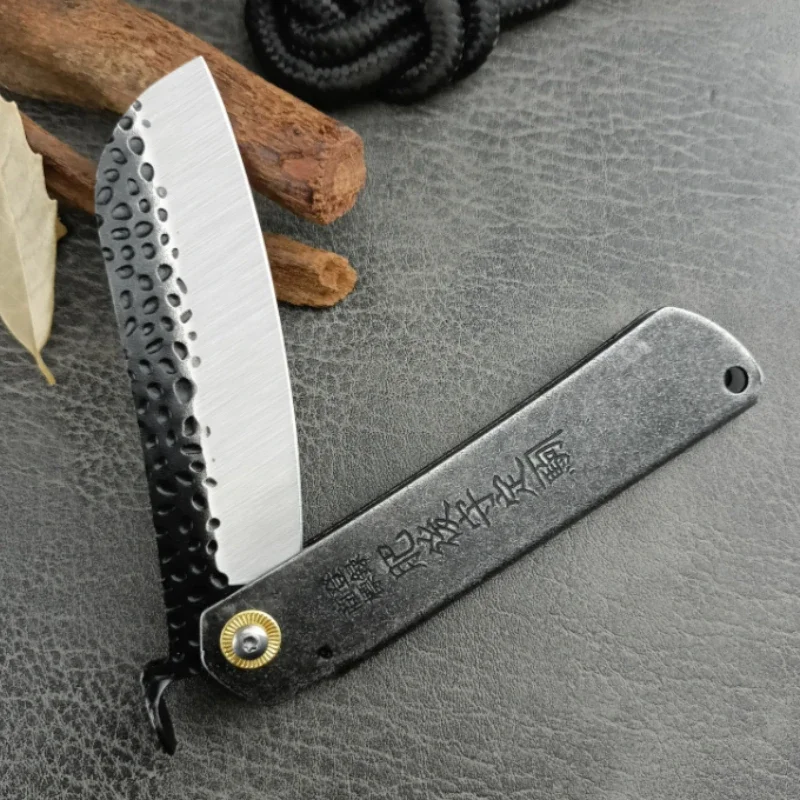 Japanese Mini Pocket Folding Knife VG10 Damascus Steel Knives Copper Handle Hunting Outdoor Survival Tool for Gift