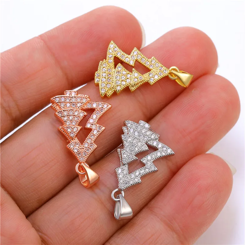 Juya Micro Pave Zircon 18K Gold Plated Copper Moneybag Pendants For DIY Women Charms Necklace Bracelet Making