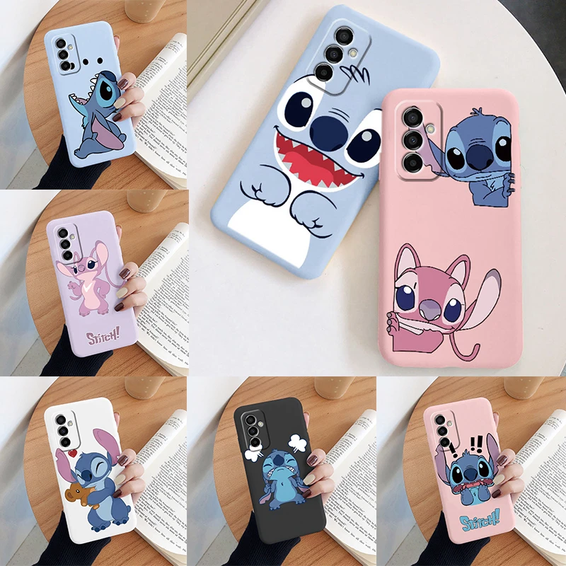 Happy Funny Stitch Angel Case For Samsung Galaxy M23 F23 5G Soft Back Cover Cartoon Cute Phone Funda For Samsung M 23 F Shell