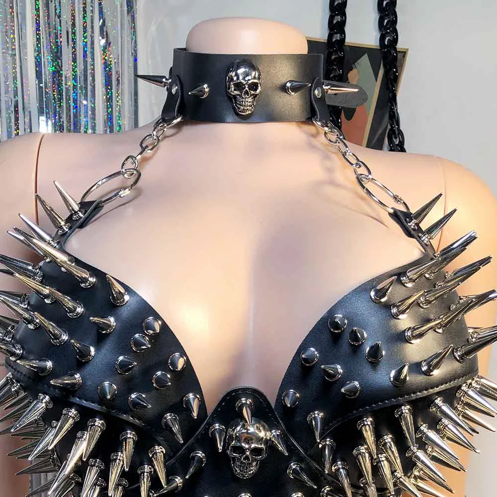 

Eco Harajuku Kawaii Studded Rivet Y2K Halter Camisole TOPS Punk Rock Gothic Tanks Goth Grunge E-Girls Club Wear DIY Emo Skull