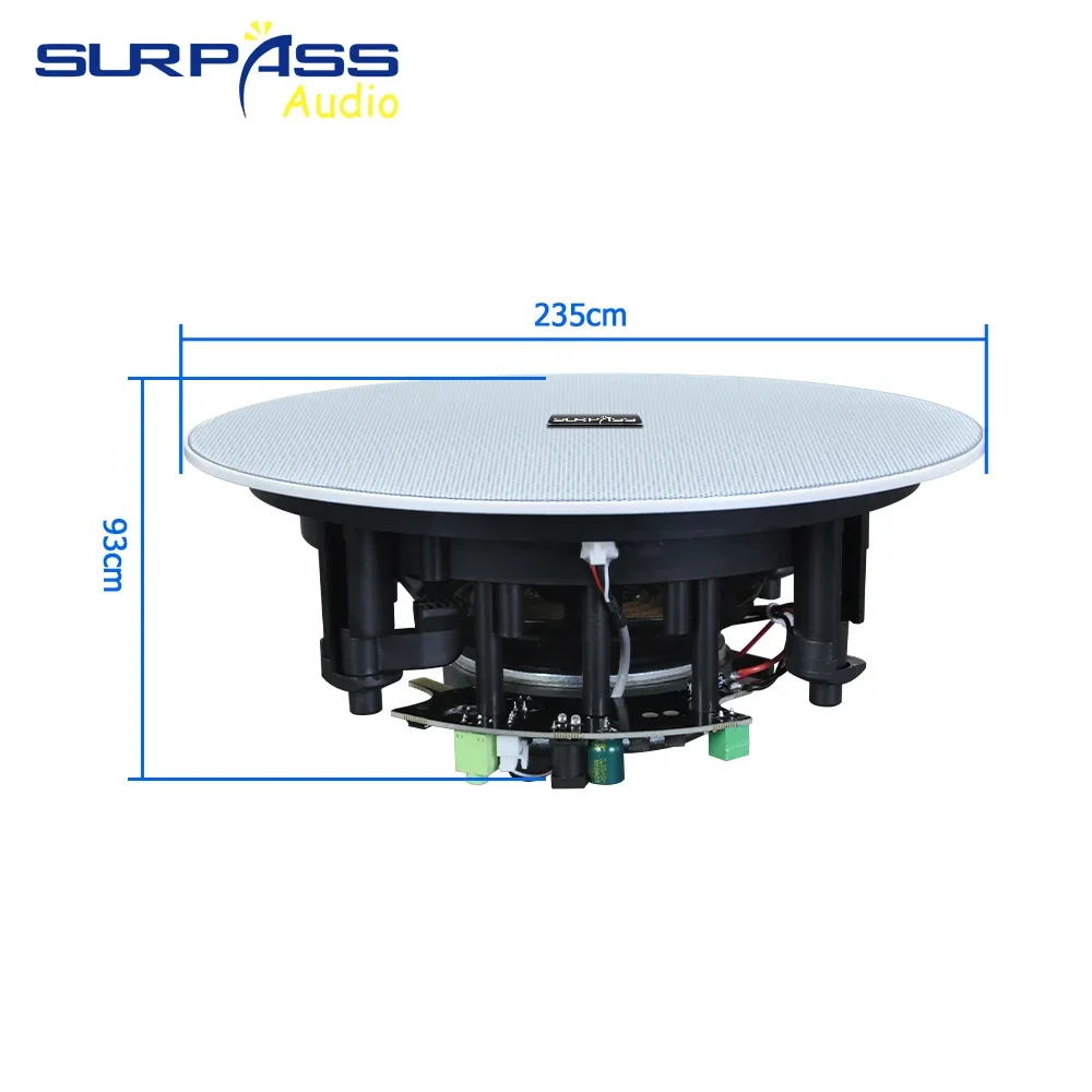 Altoparlanti da incasso Bluetooth da 6,5 pollici 40W Materiali ABS Altoparlante da soffitto coassiale senza telaio Amplificatore di classe D