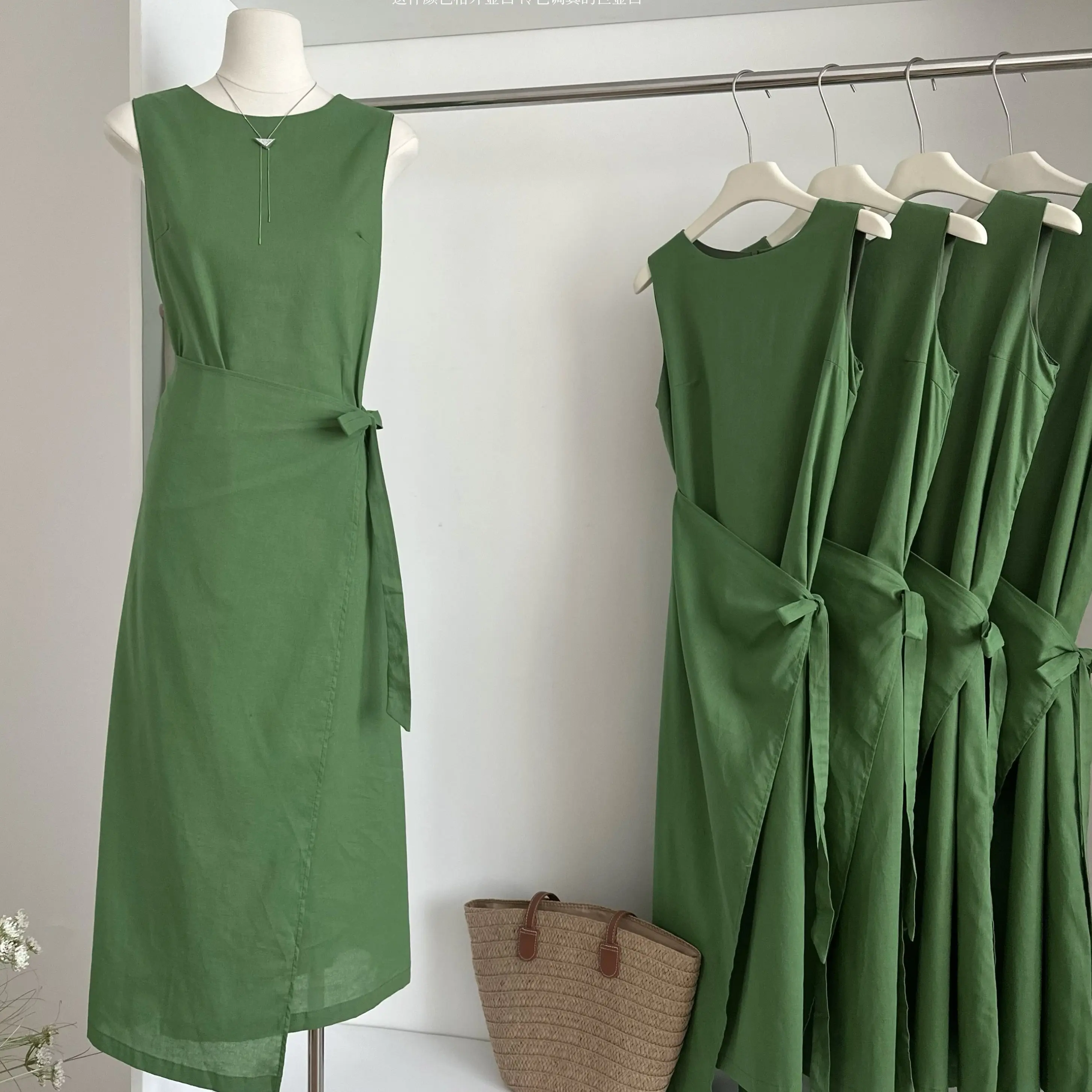 الرجعية عبر الفرقة Svel الدكتور المرأة Ele التخسيس الصيف سترة طويلة الدكتور الكورية Sle عالية الخصر ألف خط ميدي الدكتور