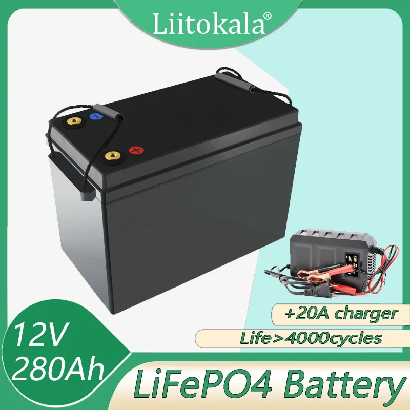 

12V 280Ah LiFePO4 Battery BMS Lithium Power Batteries 4000 Cycles For 12.8V RV Campers Golf Cart Off-Road Off-grid Solar Wind