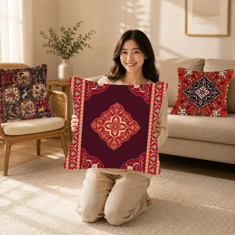 decor textile V-Vintage Persian Cushion Cover College student bedding Industrial Hotel Cafe Fluffy velvet
