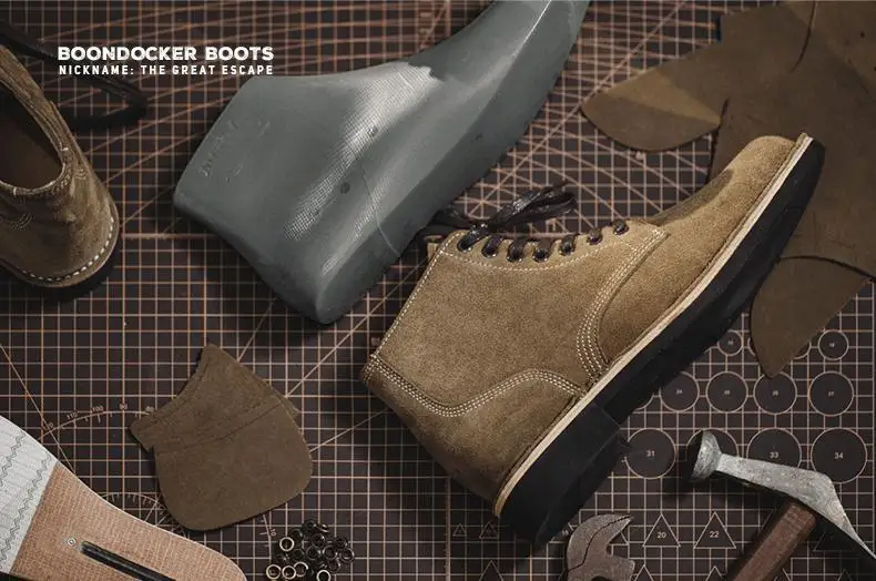 

Мужская уличная обувь для осени/зимы: ретро-ботинки из замши с многослойной отделкой, высокие дезерт-ботинки, рабочие ботинки с круглым носком