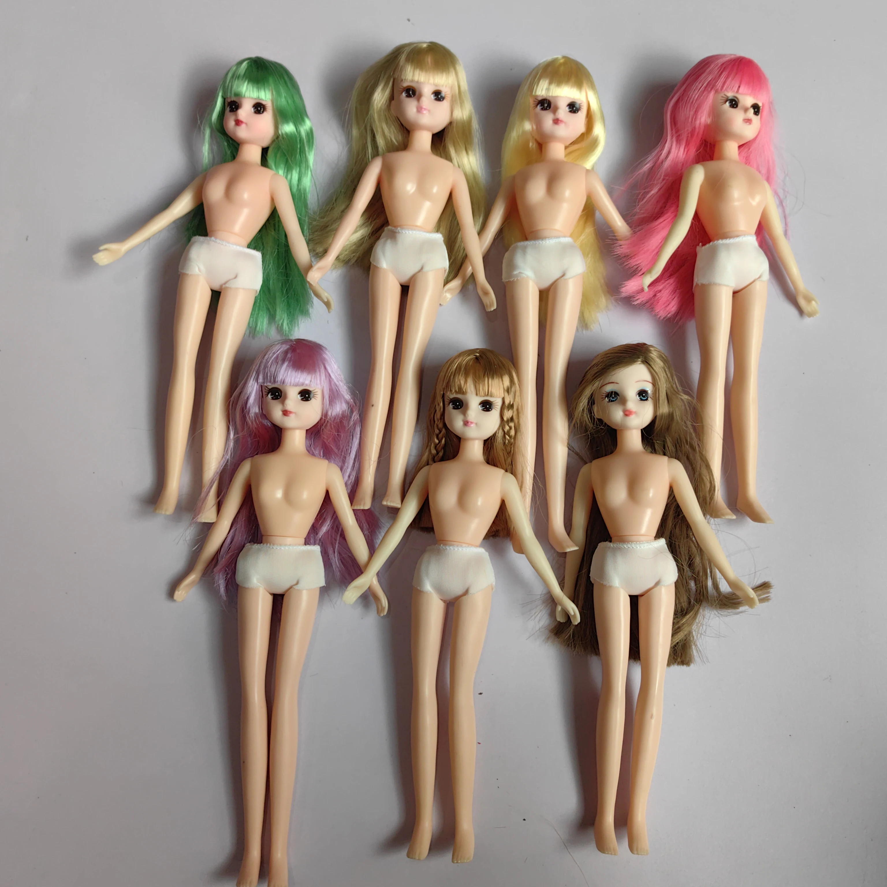 Jenny Licca muñeca desnuda linda niña colorida cabezas de pelo largo DIY muñeca figuras de vestir regalos para niñas Juguetes