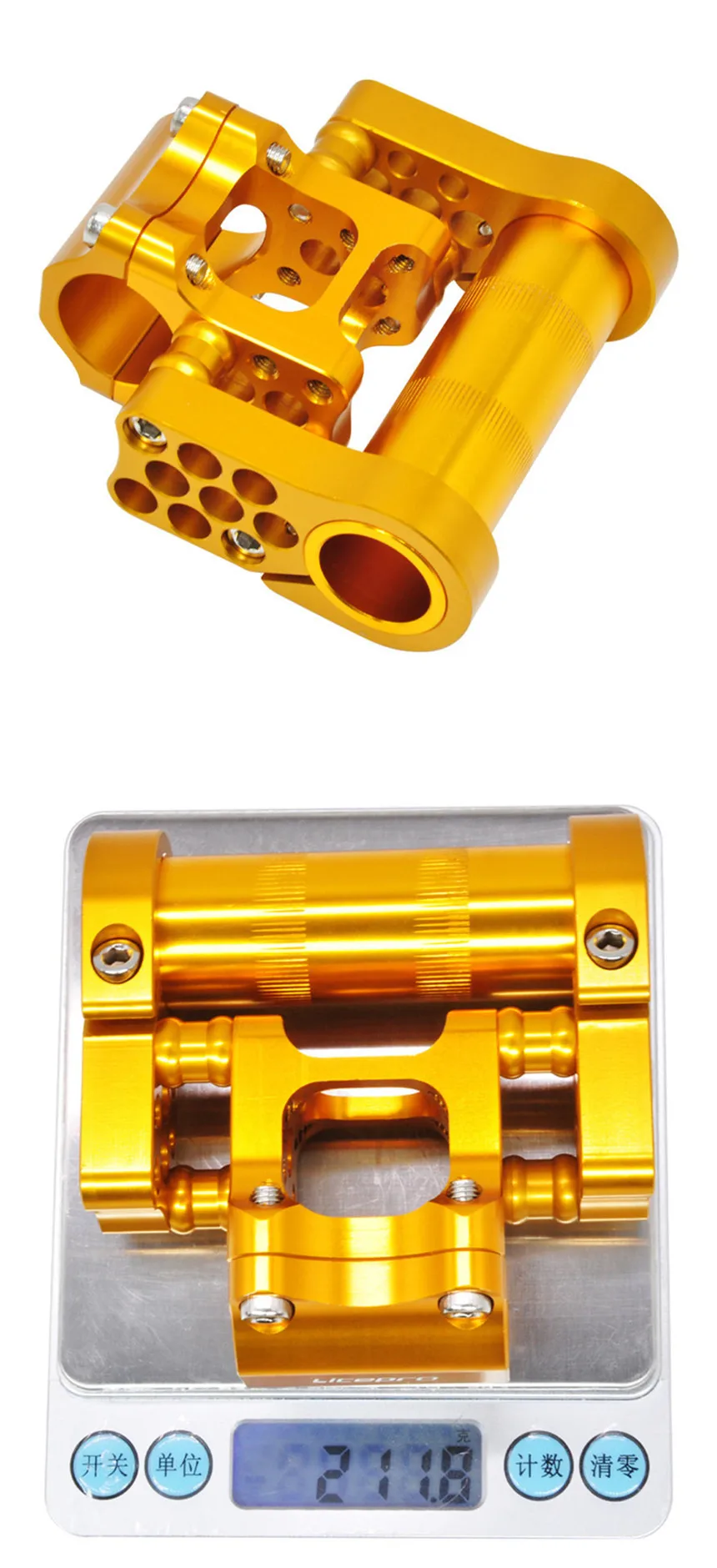 Klappbarer Fahrrad-Vorbau, porös, verstellbar, Dual-Vorbau, 25,4 mm, aus verformbarem Aluminiumlegierung – Detail 9