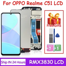 RMX3830 Display Screen With Frame For Oppo Realme C51 LCD Display Touch Screen Digitizer Assembly  Replacement