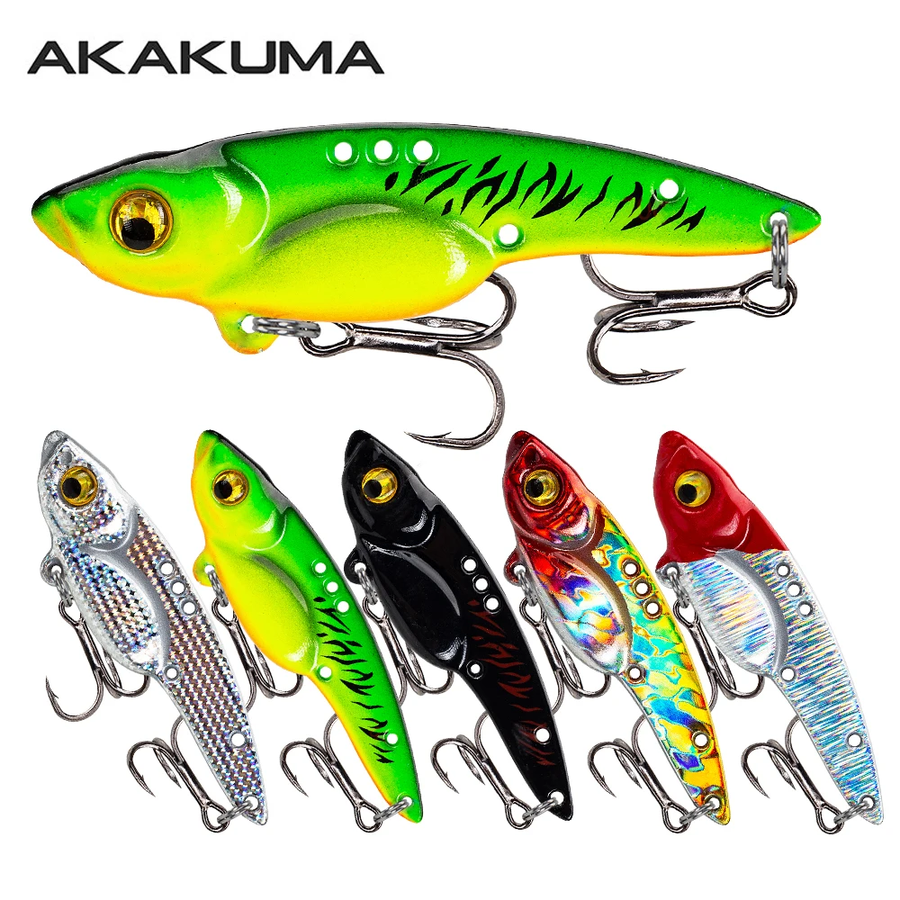 5 Stück Bunte VIB-Köder Metall-Jig Sinkender Köder 3,5g/5g/7g/10g/14g/17g Spinner Spoon Swimbait Salzwasser mit 3D-Augen Dreifachhaken