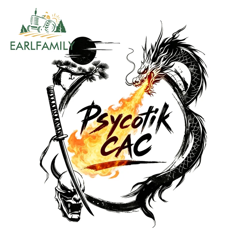 

EARLFAMILY Наклейка с изображением японского дракона, креативная, индивидуальная, в стиле JDM, простая, практичная, водонепроницаемая, граффити-стикер для самостоятельного оформления