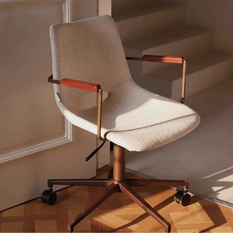 

French Minimalist Ergonomic Chair, Cozy White Office and Study Desk Seat for Comfortable Home Use Office Furniture Gaming Chair