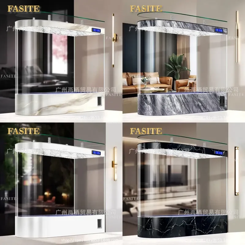For Living Room Entrance Air Bullet Fish Tank Household Screen Partition Aquarium Ecological Integration Self-circulation