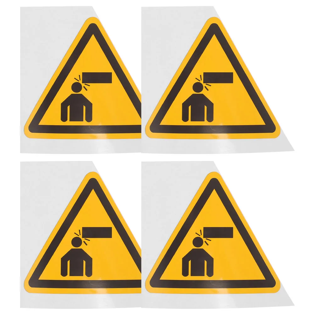 4pcs Watch Your Head Warning Signs Pvc Safety Stickers Low Ceiling Caution Signs Industrial Machine Tools Reflective