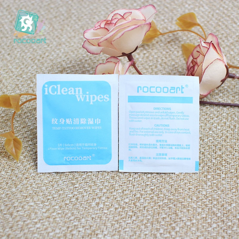 5-20 قطعة من مناديل تنظيف مزيل الوشم المؤقت للوشم المزيف المؤقت بالألوان المائية