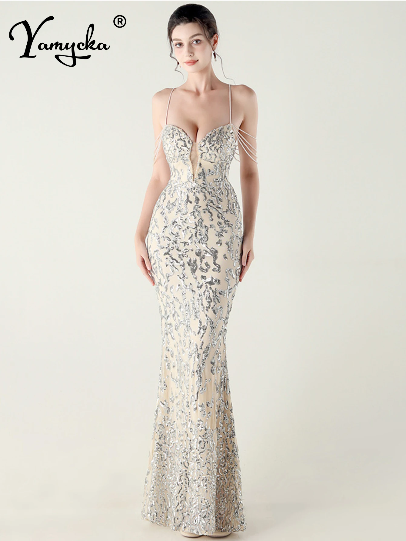 Seksowna biała sukienka letnia z odkrytymi plecami, cekinowa, elegancka sukienka długa na wesele, sukienki damskie luksusowe na studniówkę, wieczorowe, vestidos 2025