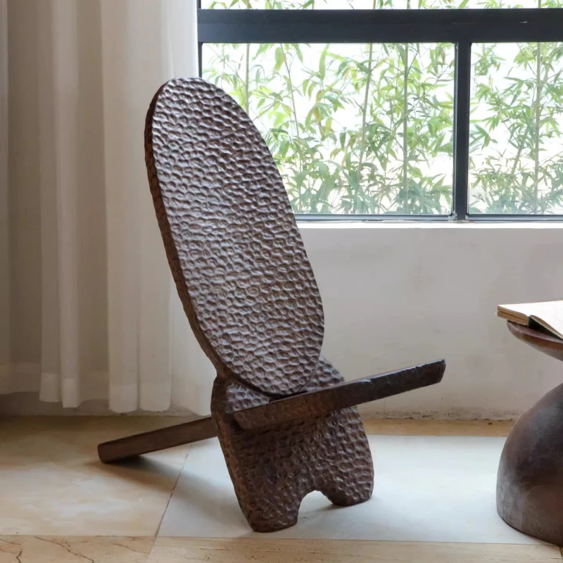 

Wabi wind chair retro wooden chair living room leisure chair creative designer balcony table and combination