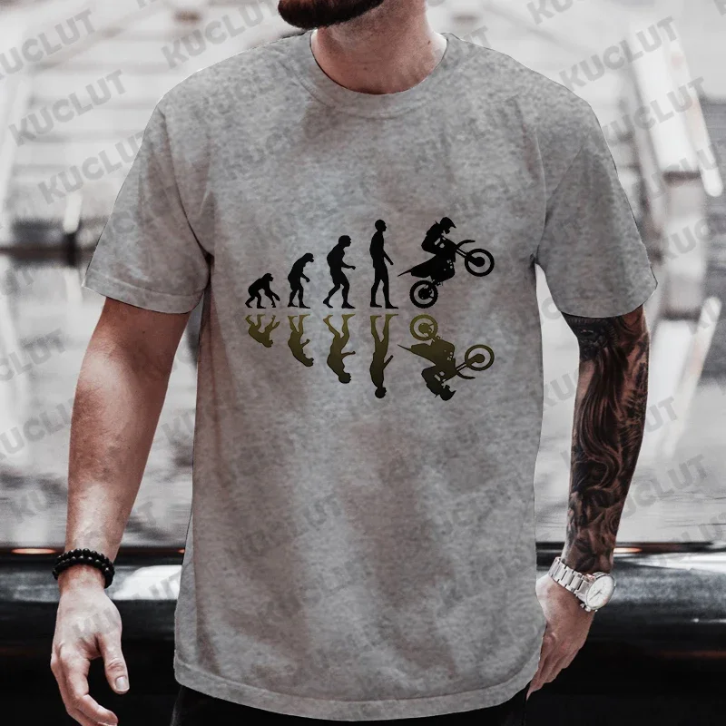 Men\'s Street Wear T-shirt Summer Fashion Tee Shirt Evolution Motorbiker Motorcycles Tops Casual Men Tshirts Oversized Streetwear