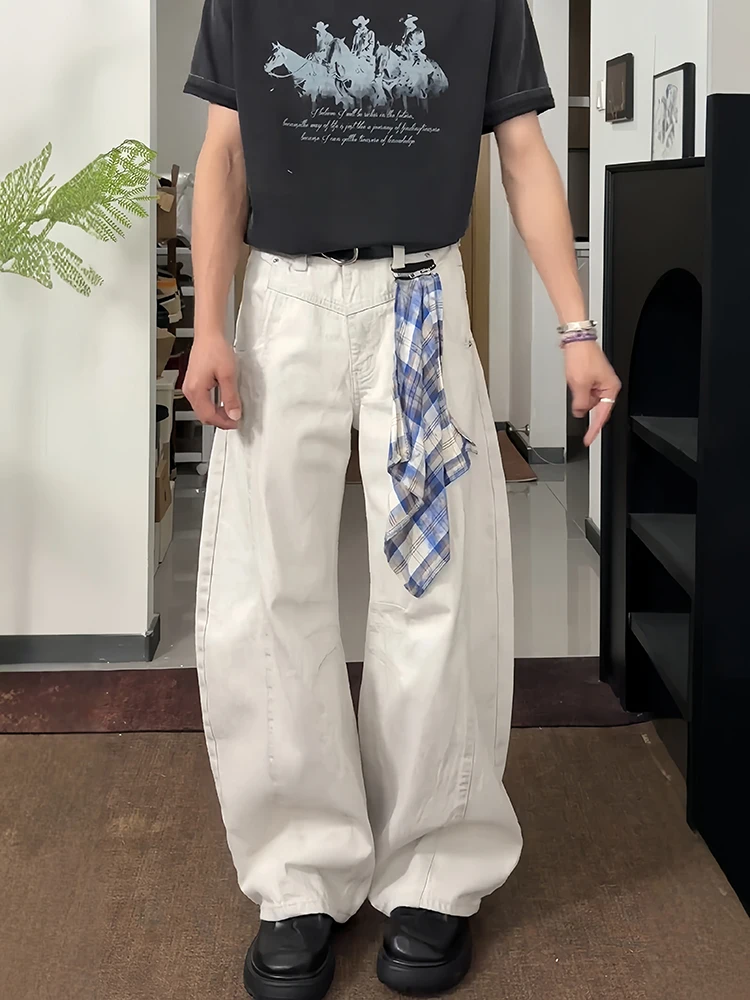 

Cleanfit White ey Knife Straight Leg Wide Leg Jeans ex High Street Vibe Casual Cotton Denim Anti-Bacterial