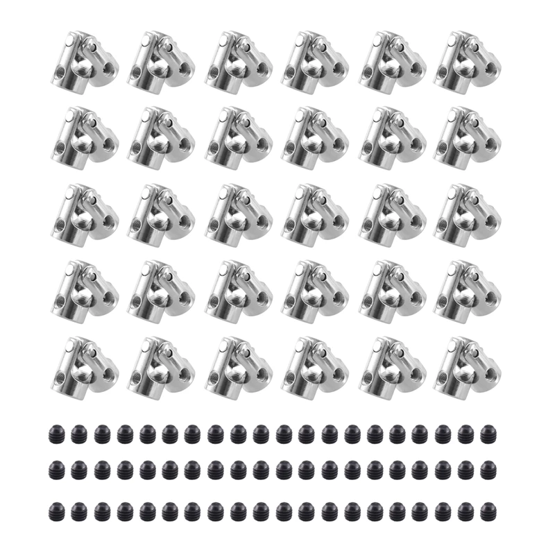 

B24C-30Pcs 3 мм x 3,17 мм универсальная муфта для модели автомобиля, универсальный шарнир рулевого механизма, карданная муфта вала