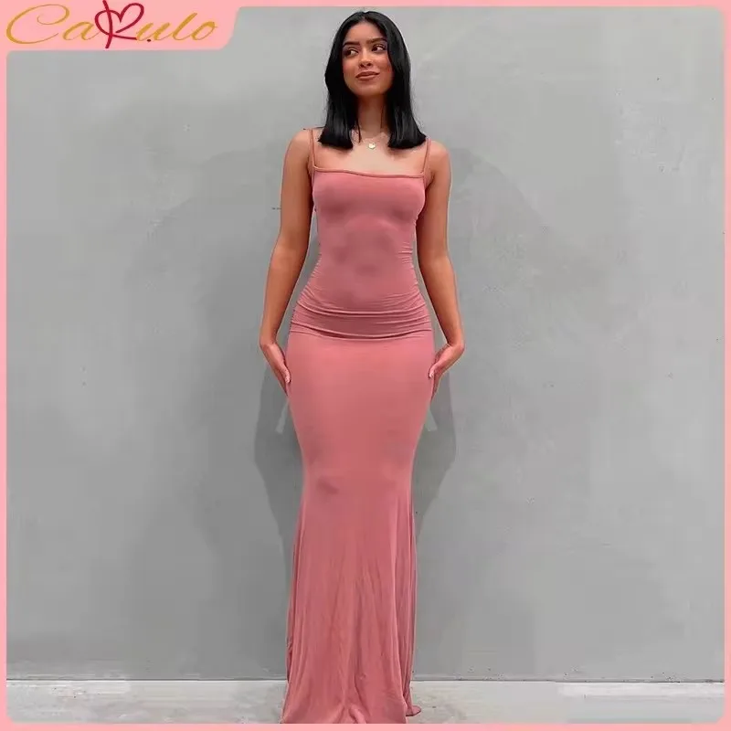 Satin Slip Sleeveless Backless Maxi Dress Women 2023 Y2K Summer Bodycon Elegant Sexy Outfits Ladies Birthday Party Club Sundress