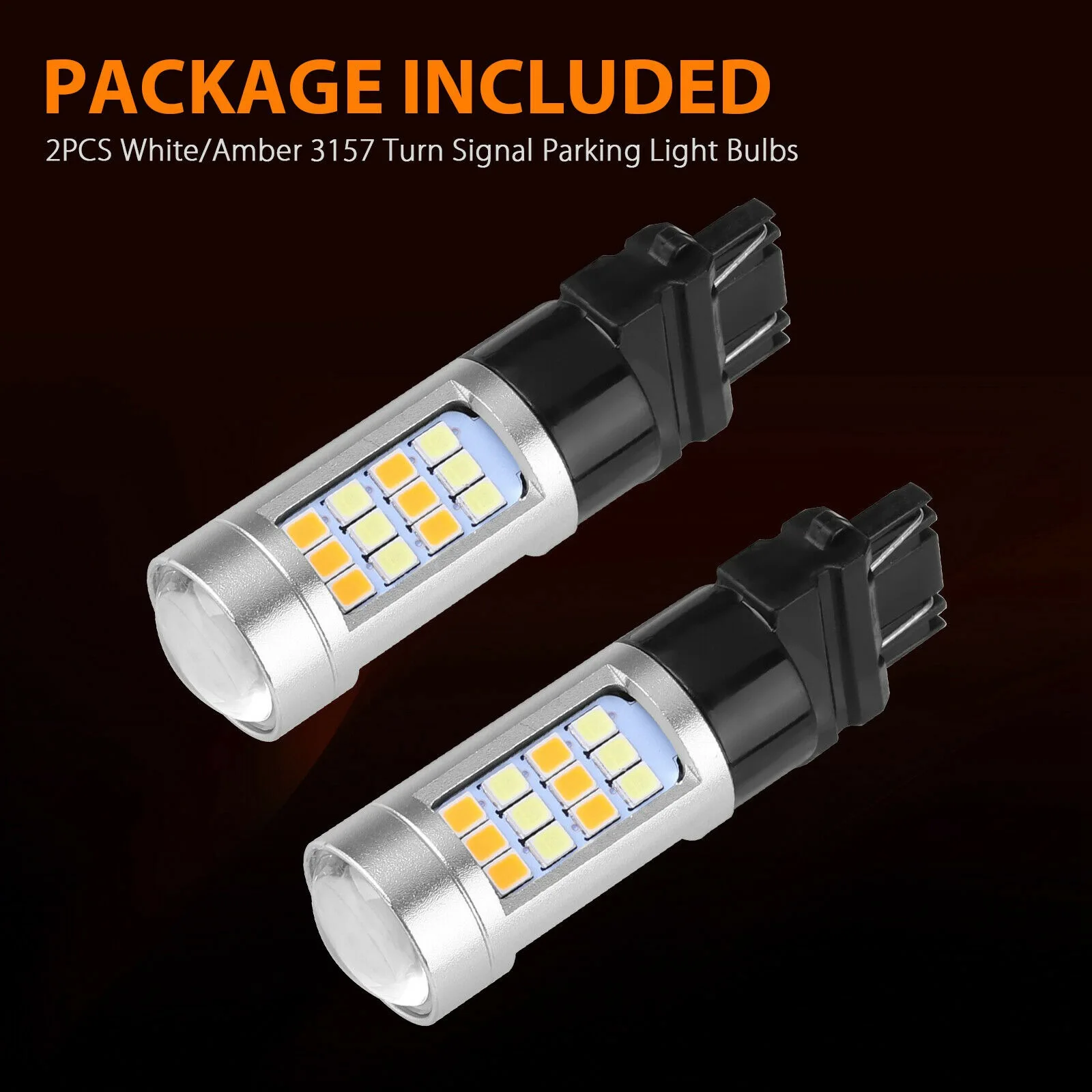 2x fehlerfrei weiß/bernstein farben 3157 42smd 3528 led drl switch back blinker park glühlampe