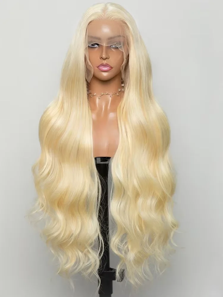 250% Dichtheid Braziliaanse 40 42 inch 613 Blonde 13x6 HD Kant Voor Menselijk Haar Pruik Voor vrouwen Body Wave Lijmloze Kant Frontale Pruik