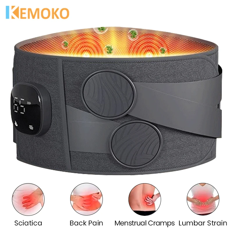 

Electric Heating Waist Massager Back Massage Vibration Brace Belt Hot Compress Lumbar Brace Belt Back Relax 3 Gears Adjustment