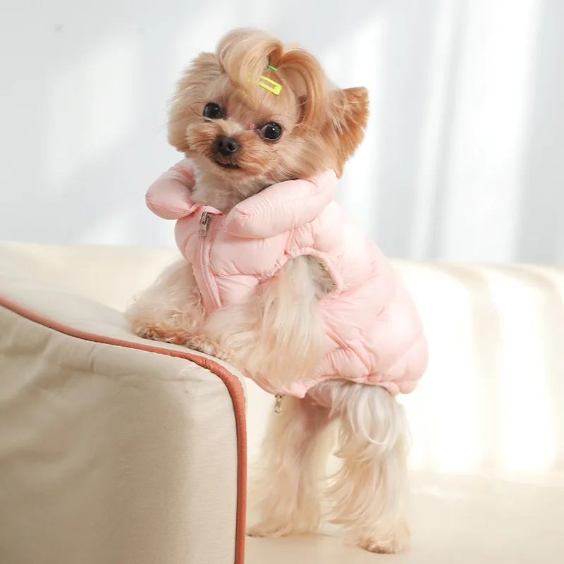 Imagen 3: Chaqueta cálida de invierno para perros, abrigo acolchado con aislamiento térmico para cachorros pequeños, chaleco calefactable para mascotas para clima frío