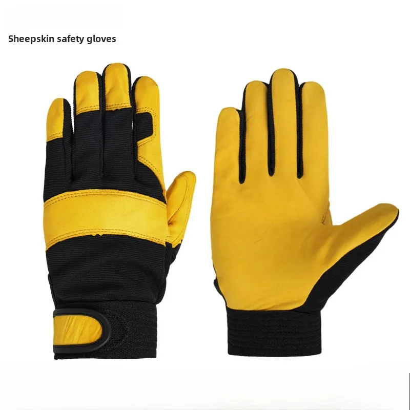 sheepskin Work Gloves Safety Labour Protection Garden Sports Motorcycle Driver Workers Work Welding Wear-resistant Gloves