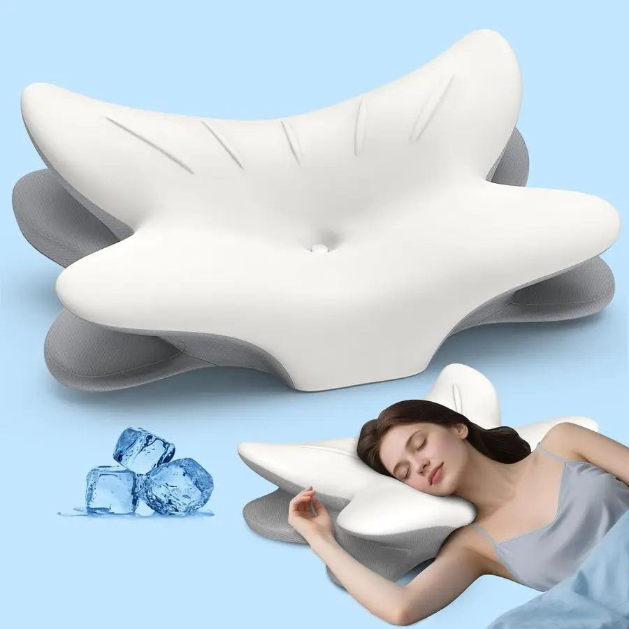 

Neck Pillow for Pain Relief, Ergonomic Side Sleeper Pillow for Sleeping, Orthopedic Contour Memory Foam Bed Rest Pillows for Sle