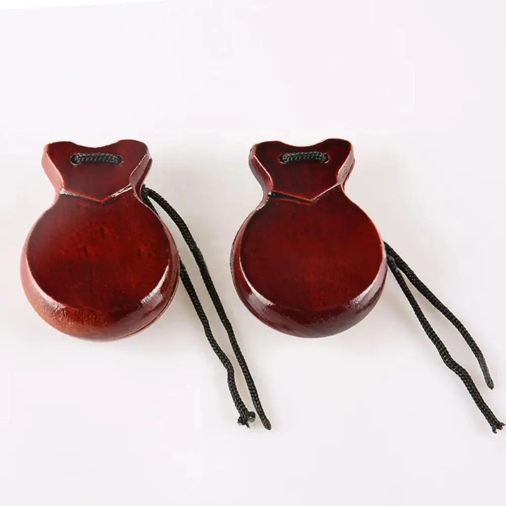 Picture 5: Wooden Spanish Castanets Traditional Professional Performers Flamenco Dance Castanets Polished Edges Hand Clapper Hand Castanets