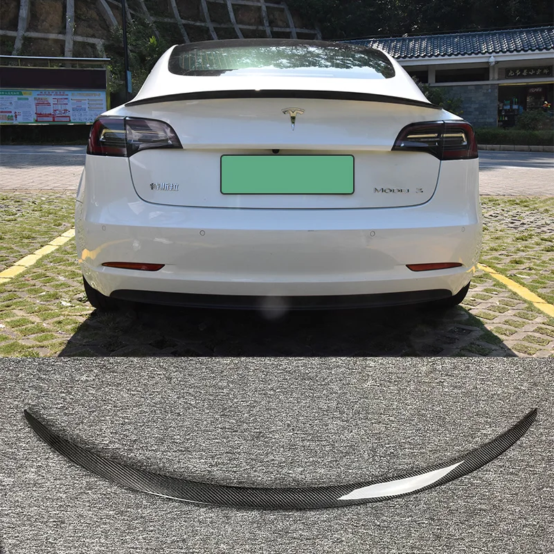 

Genuine carbon fiber trunk spoiler for 2016-2022 Tesla Model 3 high quality carbon fiber body kit
