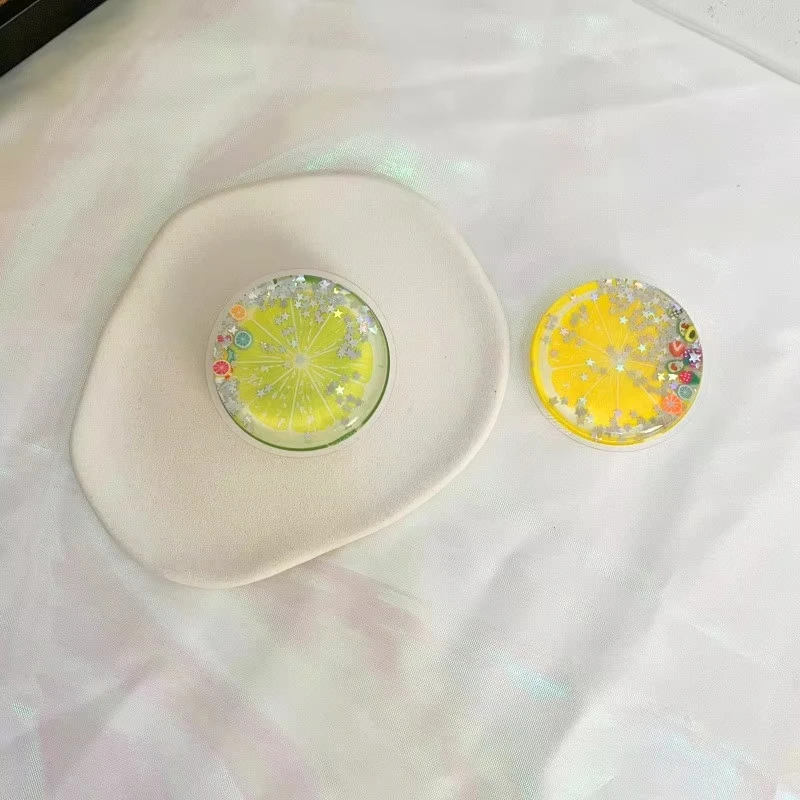 Korean Cute Cartoon Fruit Glitter Jelly Phone Grip Stand Holder For iPhone 15 14 Samsung Huawei Xiaomi Universal Finger Bracket