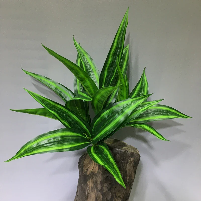 13in Künstliche Pflanzen Wand Palm Blätter Tropical Gefälschte Dracaena Baum Lilie Bambus Kunststoff Magnolia Laub Für Home Garten Decor – Detail 9