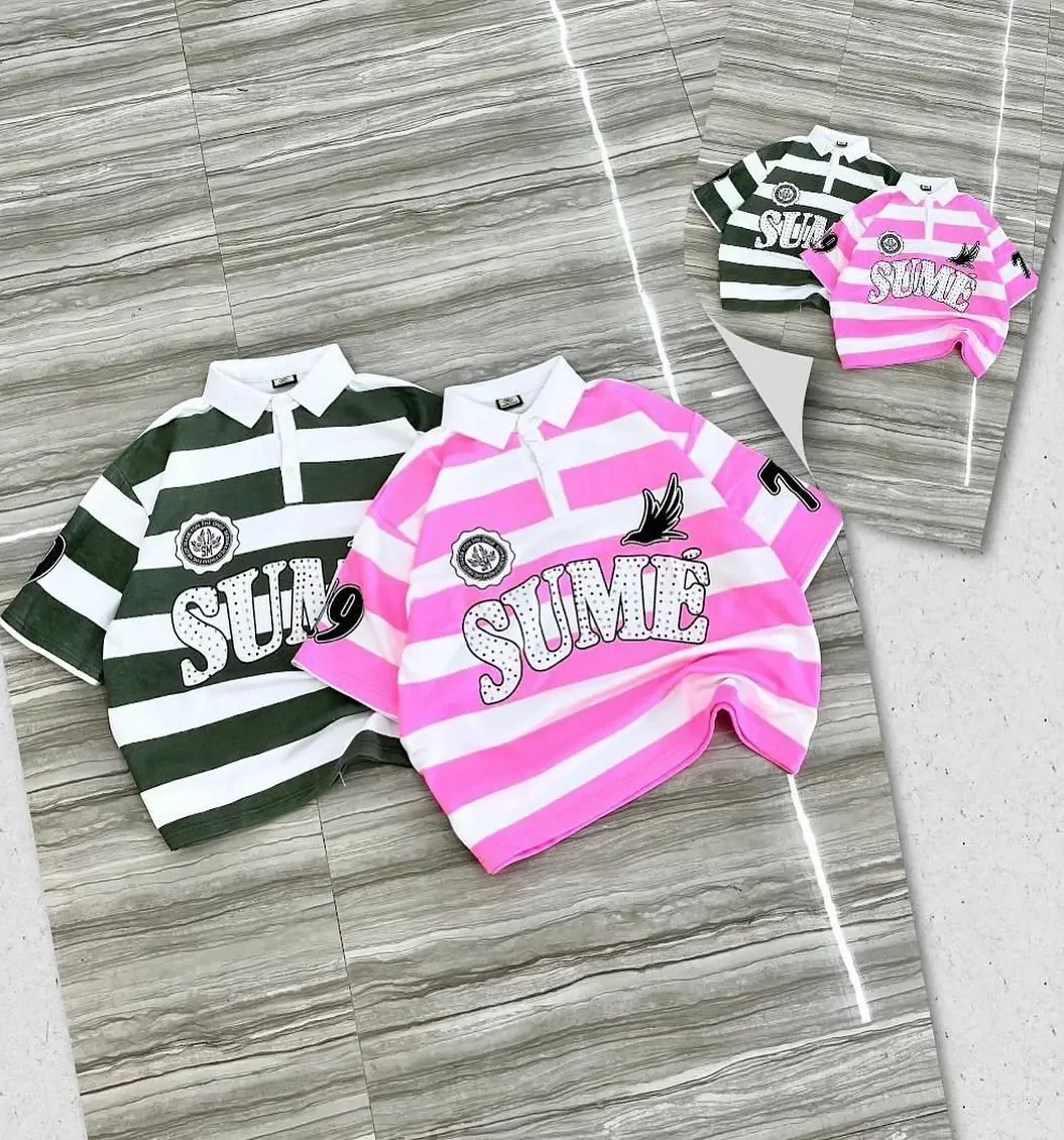

2025 New Fashion Hip Hop Klein Stone Embroidery T Shirts Men Women Stripe Polo Shirt Y2k Retro Sume Letter Splicing Long sleeves